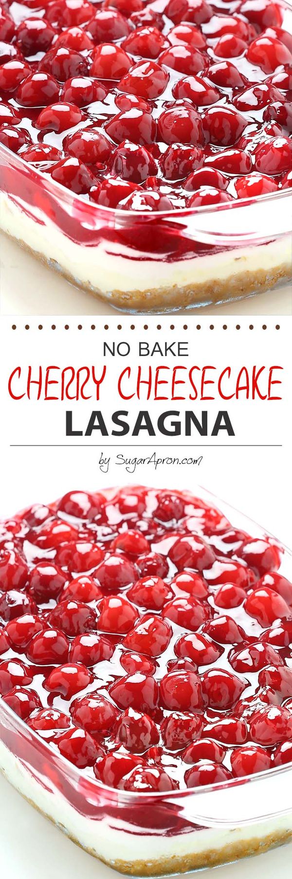 No Bake Cherry Cheesecake Lasagna