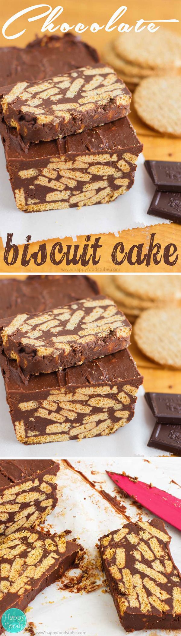 No Bake Chocolate Biscuit Cake