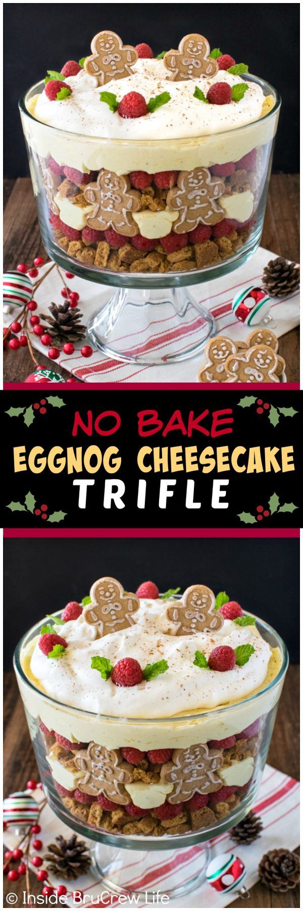 No Bake Eggnog Cheesecake Trifle