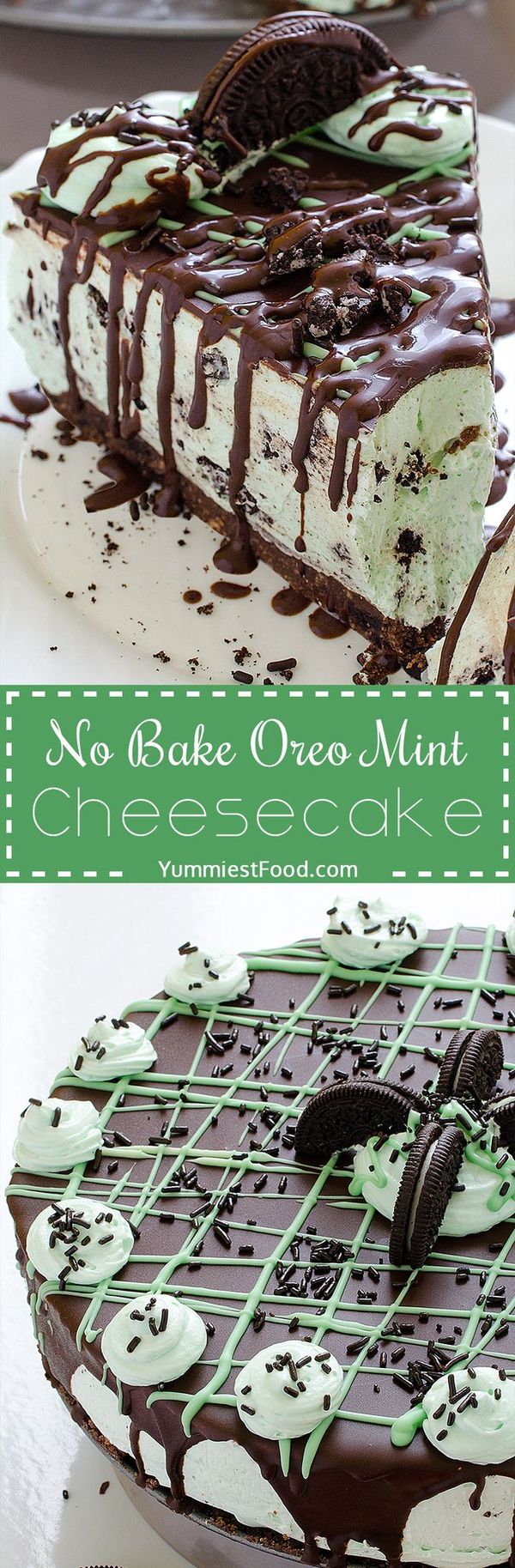 No Bake Oreo Mint Cheesecake