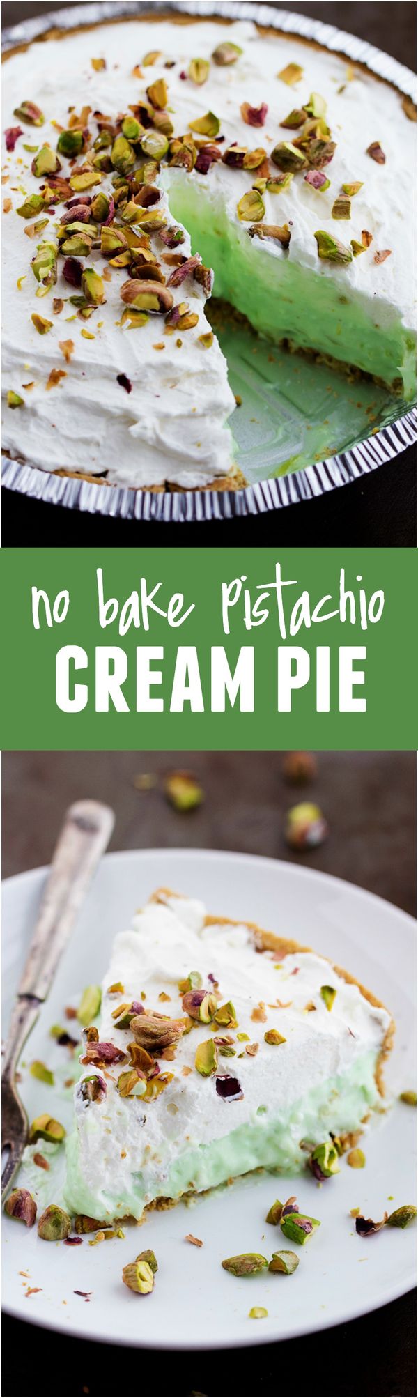 No Bake Pistachio Cream Pie