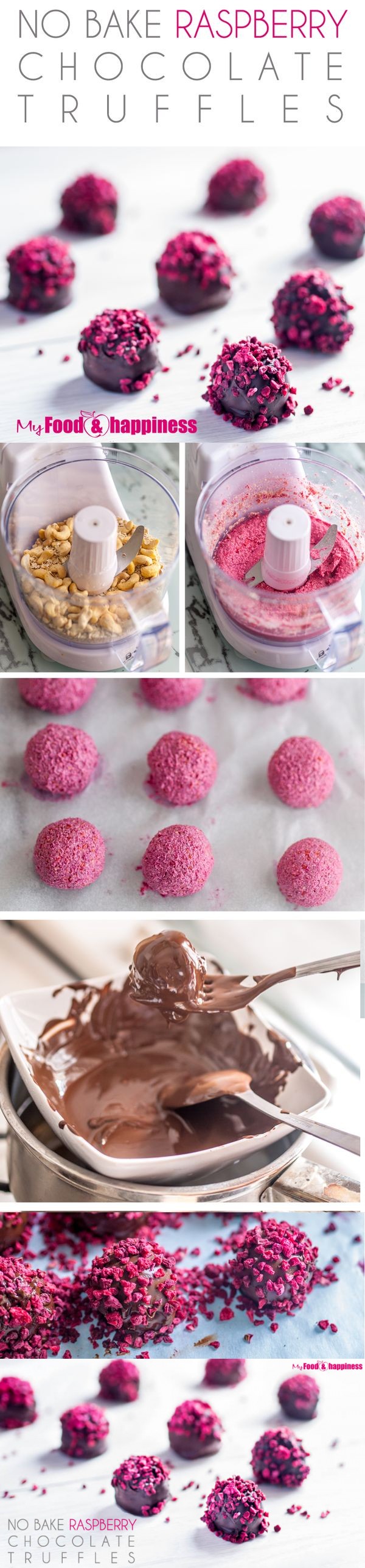 No Bake Raspberry Chocolate Truffles