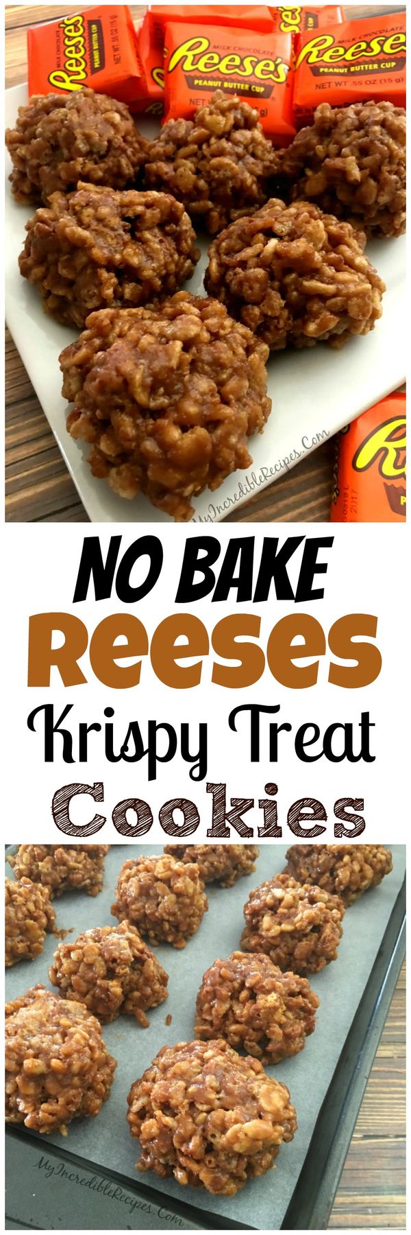 No Bake Reeses Krispy Cookies