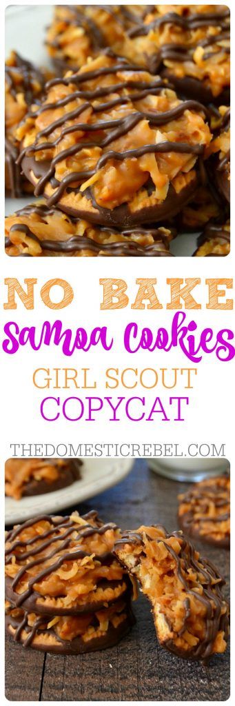 No Bake Samoa Cookies (Girl Scout Copycat