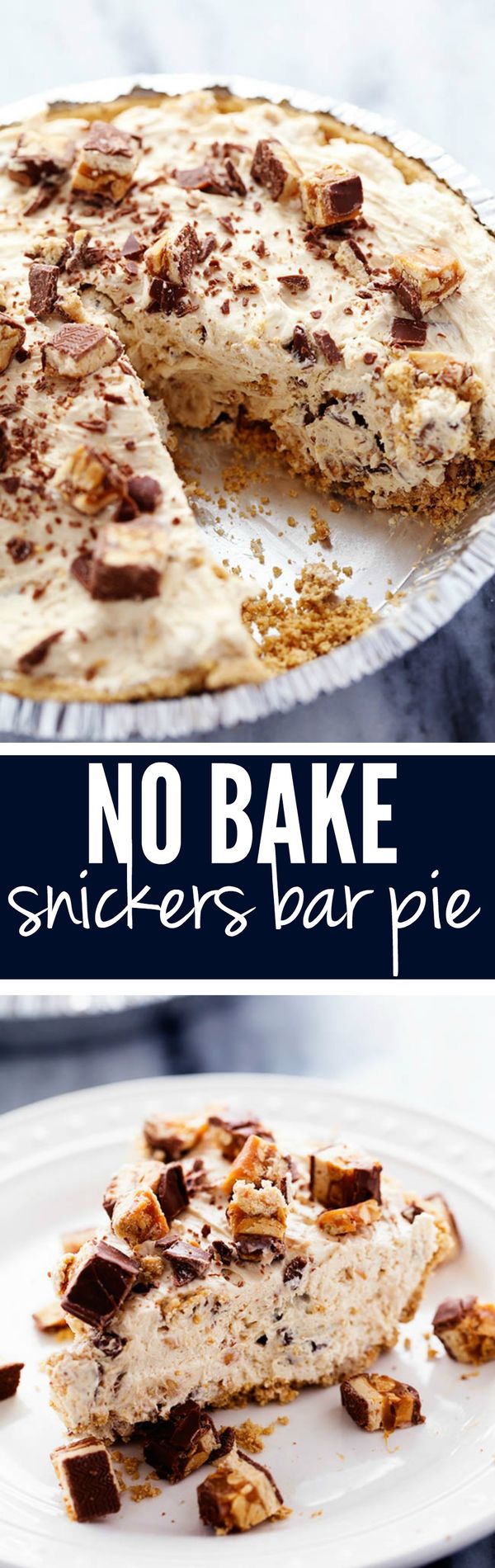 No Bake Snickers Bar Pie