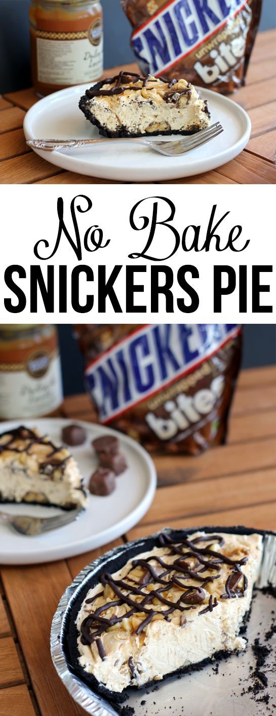 No-Bake Snickers Pie