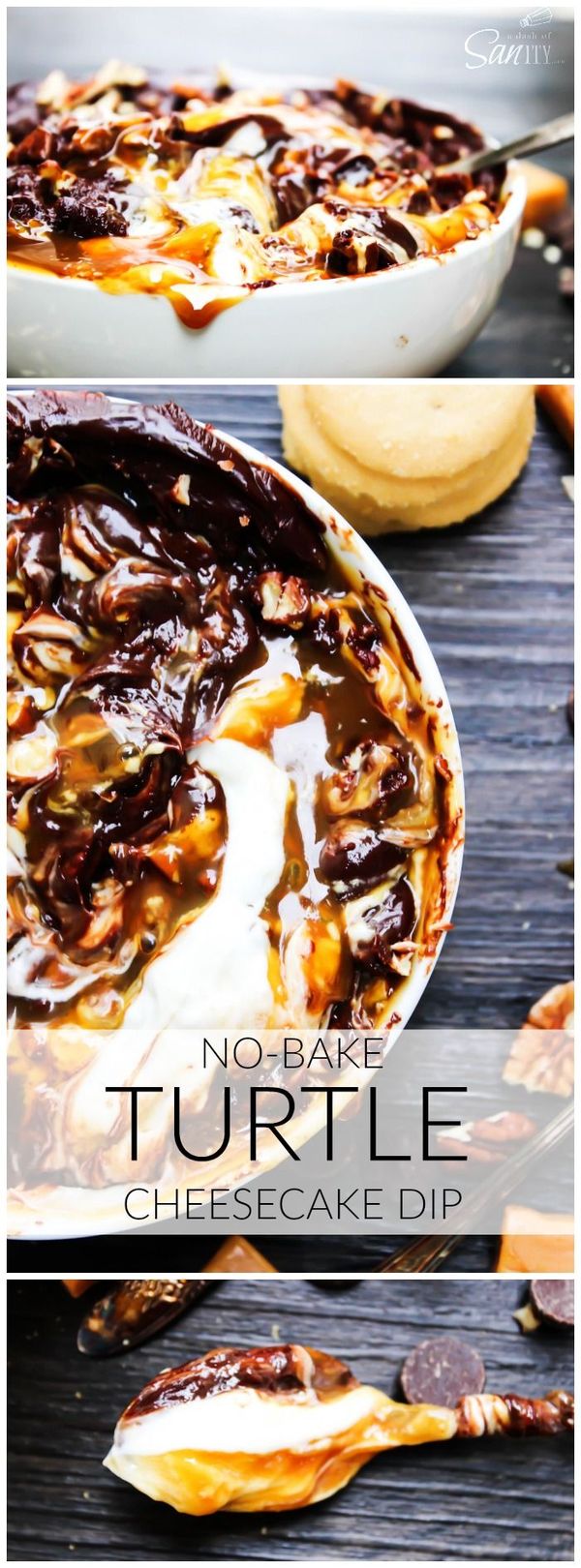 No Bake Turtle Cheesecake Dip