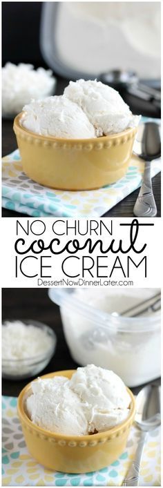 No Churn Coconut Ice Cream