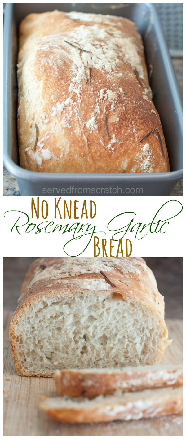 No Knead Rosemary Garlic Bread