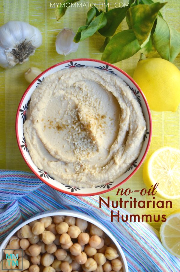 No-oil nutritarian hummus