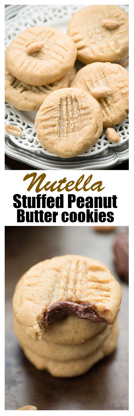 Nutella Stuffed Peanut Butter Cookies