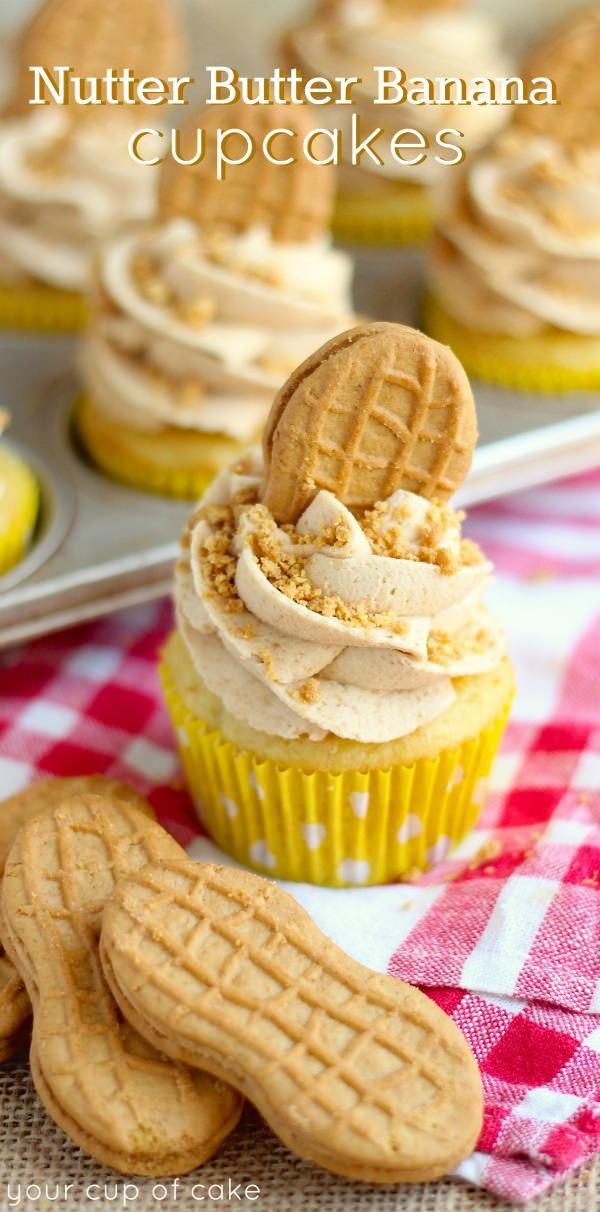 Nutter Butter Banana Cupcakes