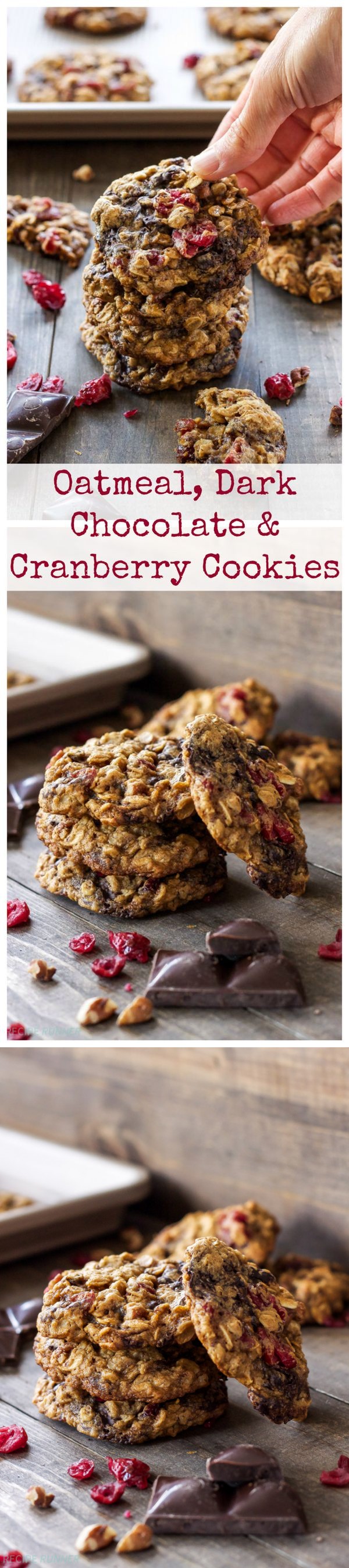 Oatmeal, Dark Chocolate and Cranberry Cookies