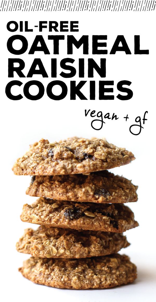 Oil-Free Crispy Oatmeal Raisin Cookies (Vegan + GF