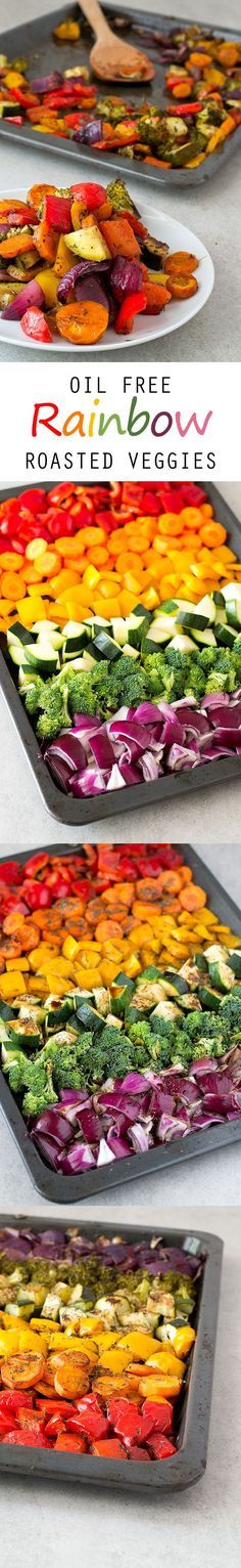 Oil Free Rainbow Roasted Vegetables