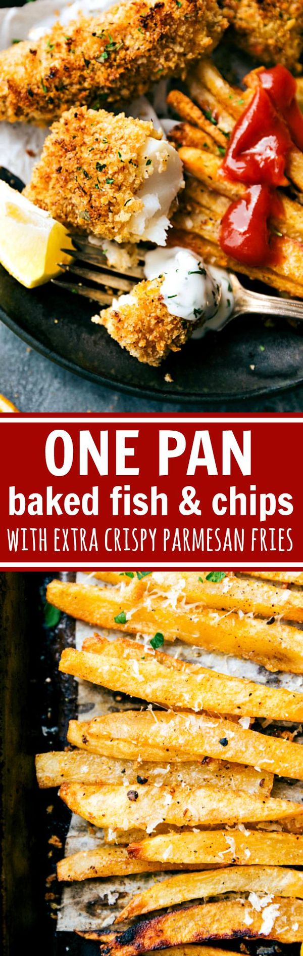 ONE PAN Baked Fish and Chips