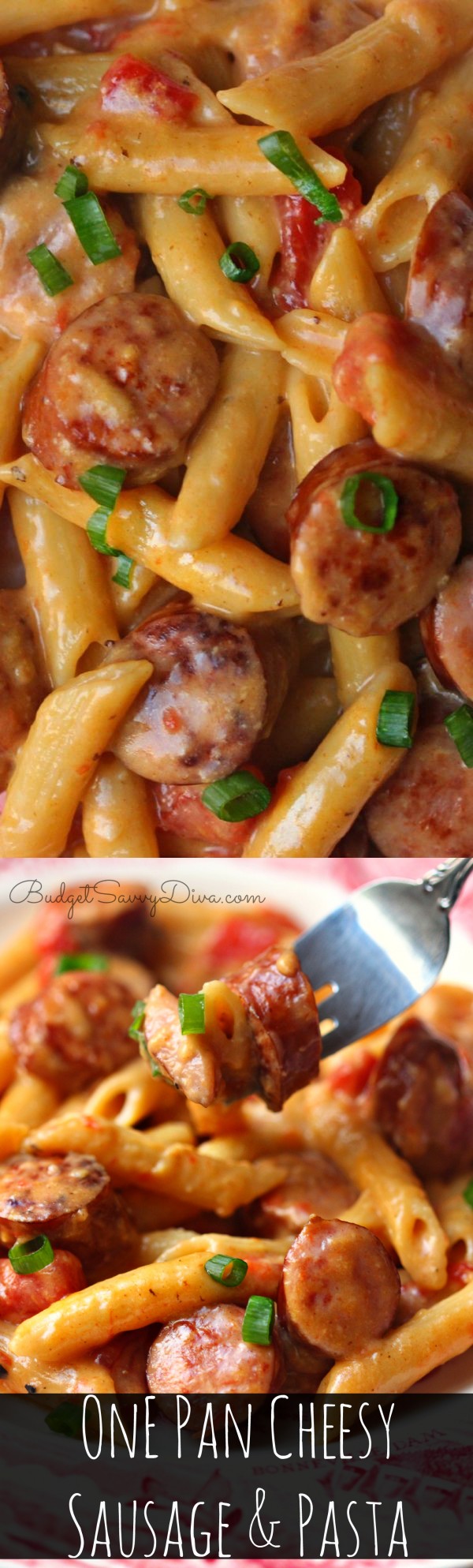 One Pan Cheesy Smoked Sausage & Pasta