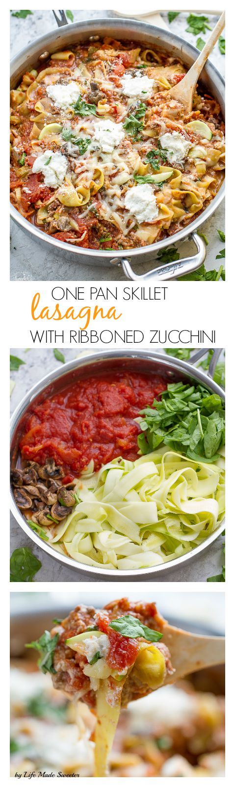 One Pan Lasagna with Ribbon Zucchini Noodles