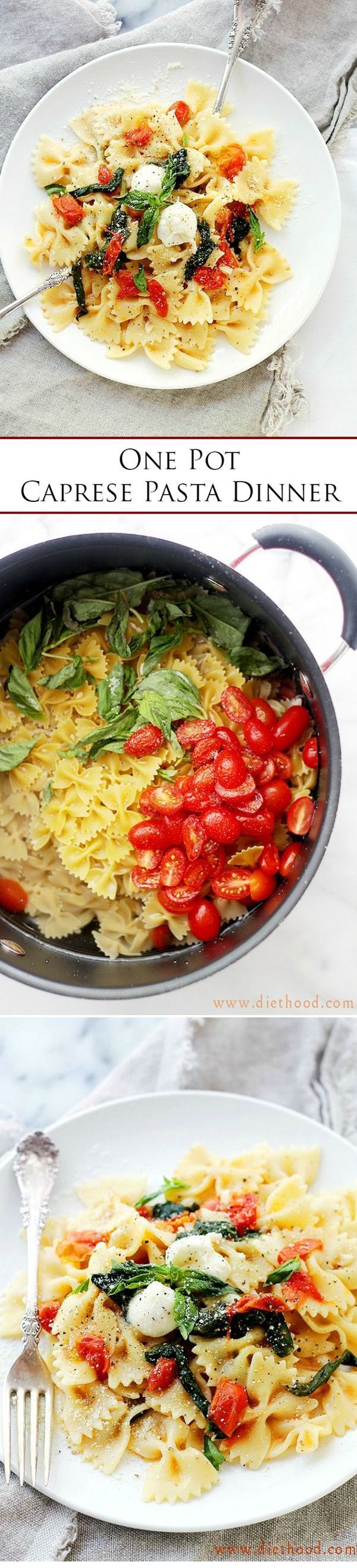 One-Pot Caprese Pasta Dinner