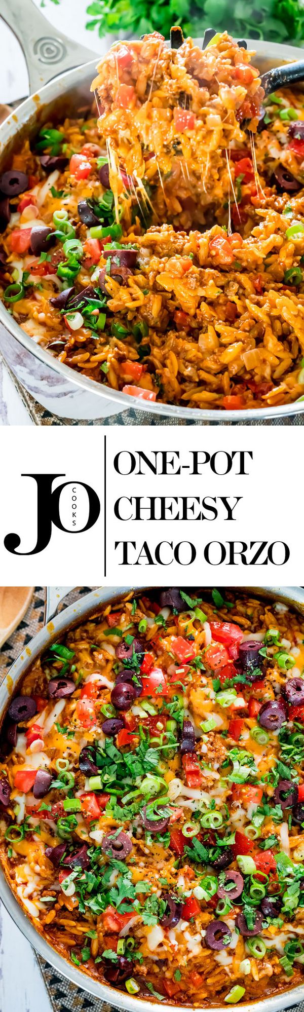 One Pot Cheesy Taco Orzo