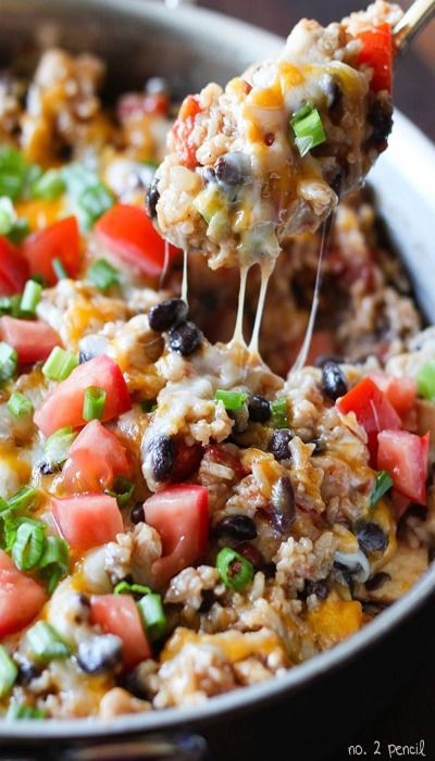 One-Pot Chicken Burrito Bowls