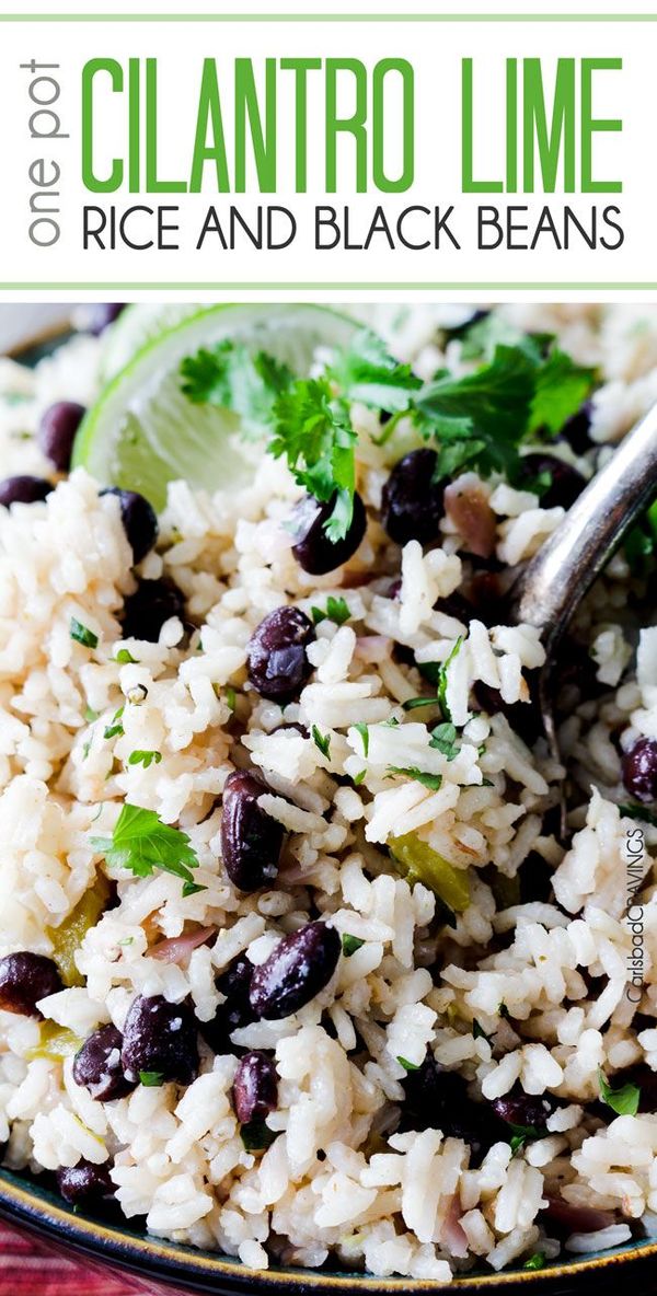 One Pot Cilantro Lime Rice (with Black Beans