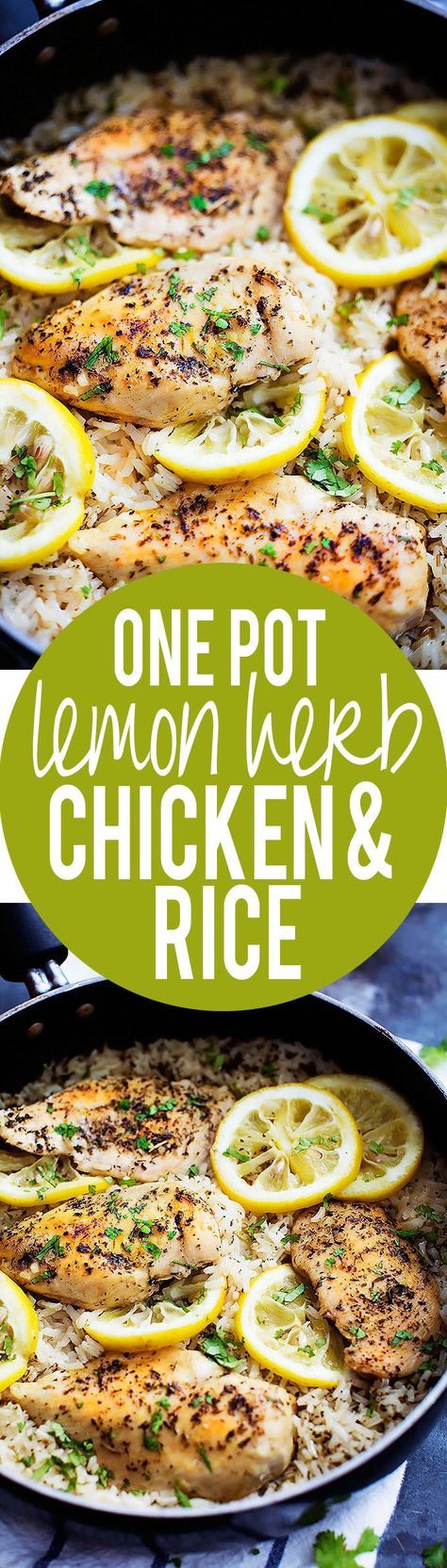 One Pot Lemon Herb Chicken & Rice