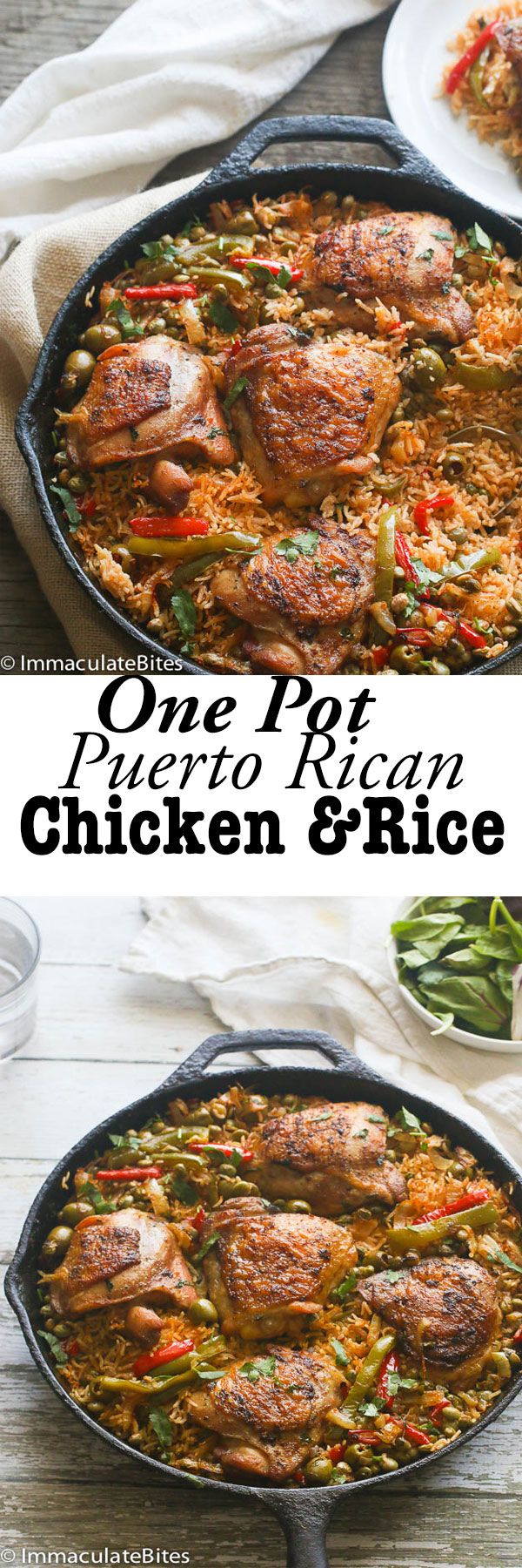 One Pot Puerto Rican Chicken & Rice