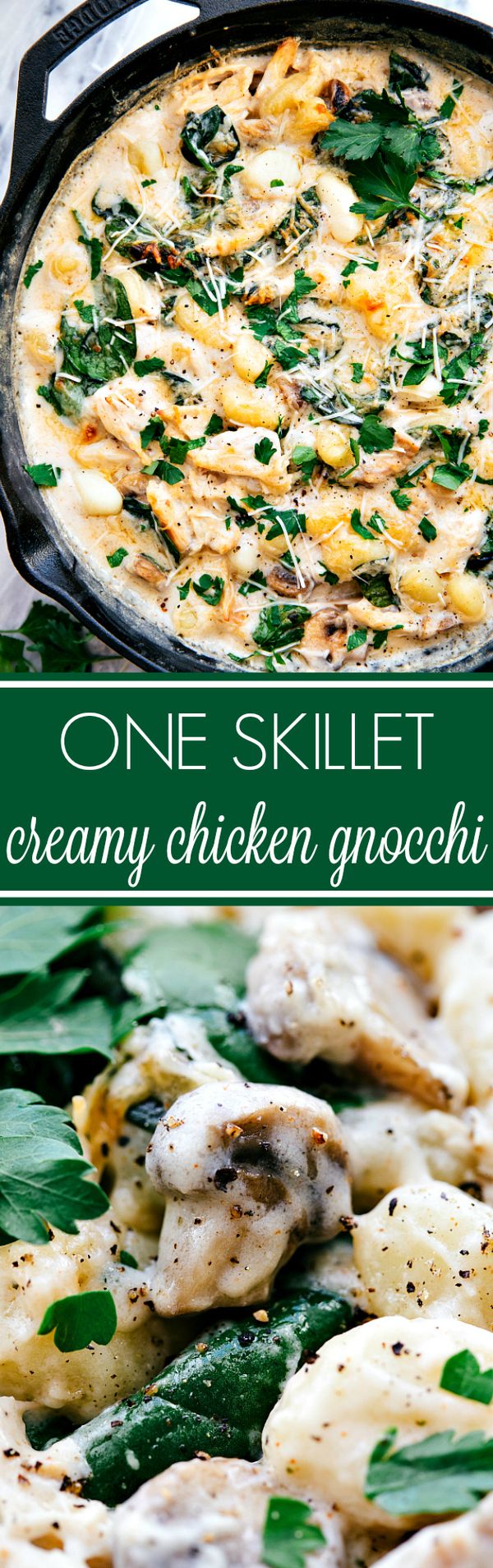 One Skillet Chicken and Spinach Gnocchi