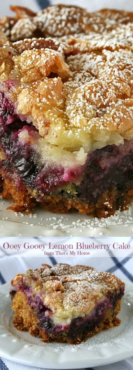 Ooey Gooey Lemon Blueberry Cake