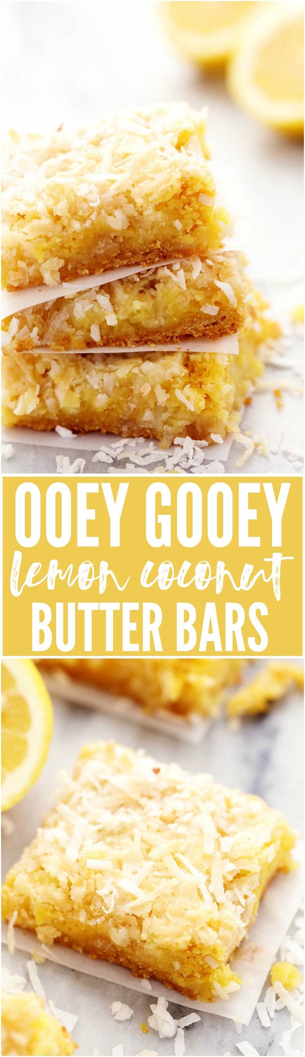 Ooey Gooey Lemon Coconut Butter Bars