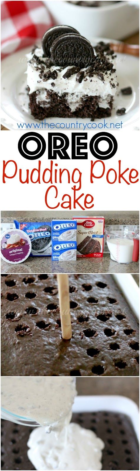 Oreo Pudding Poke Cake