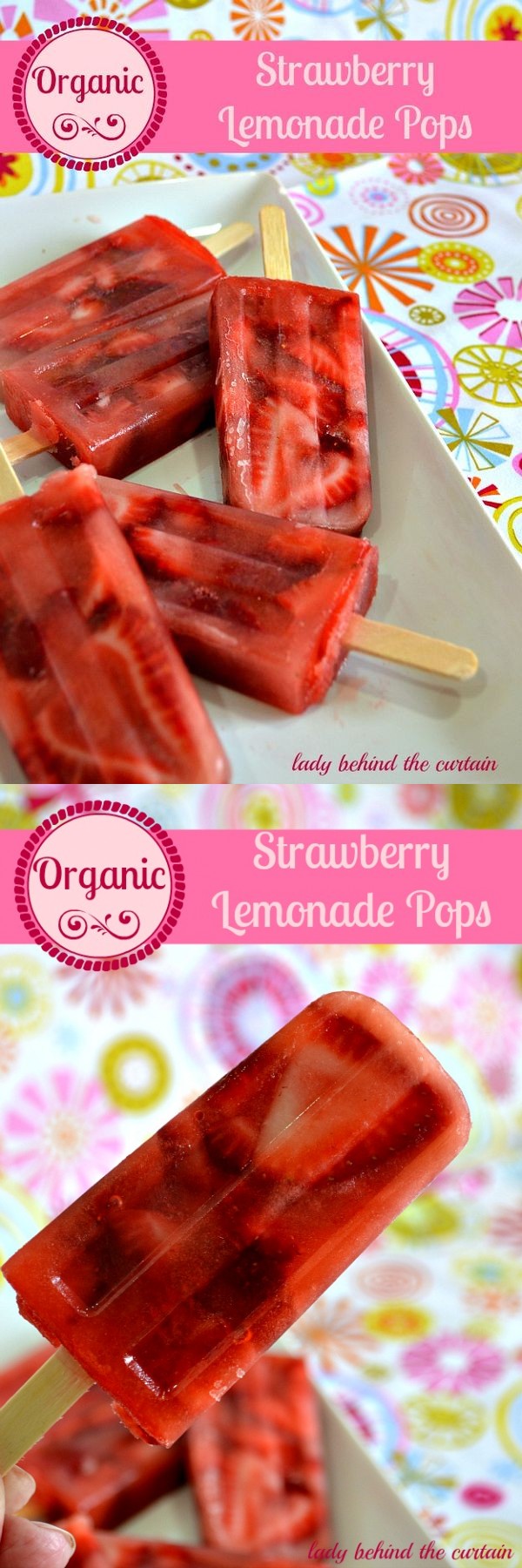 Organic Strawberry Lemonade Pops