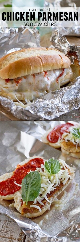 Oven Baked Chicken Parmesan Sandwiches