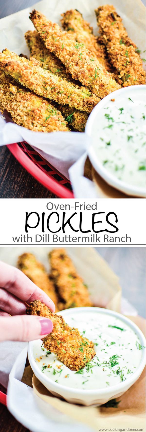 Oven-Fried Pickles with Homemade Dill Buttermilk Ranch