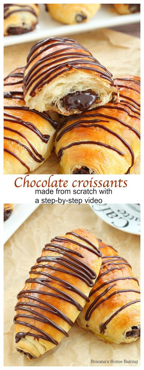 Pain au chocolat (chocolate croissants made from scratch recipe with a step by step video