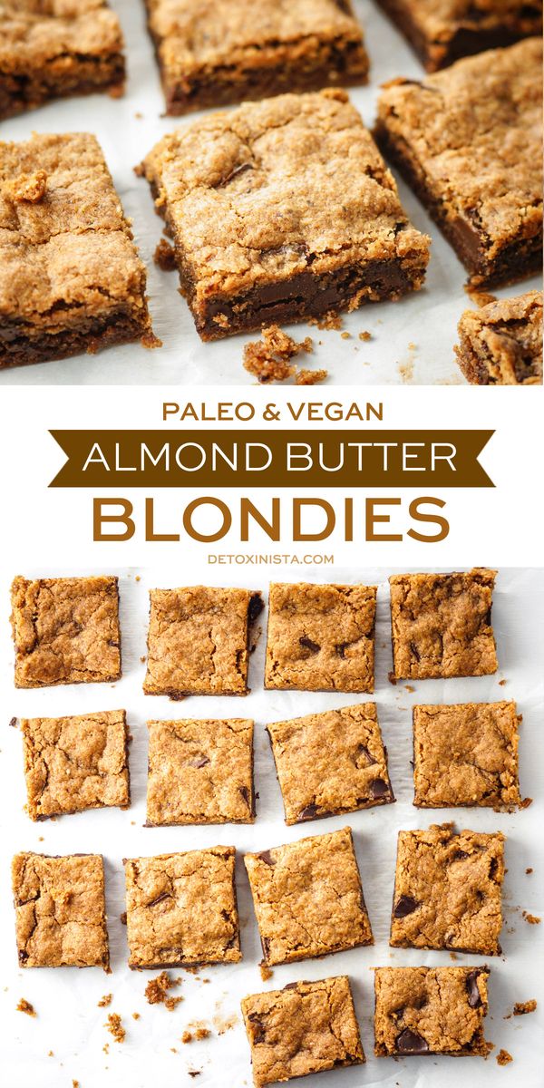 Paleo & Vegan Almond Butter Blondies