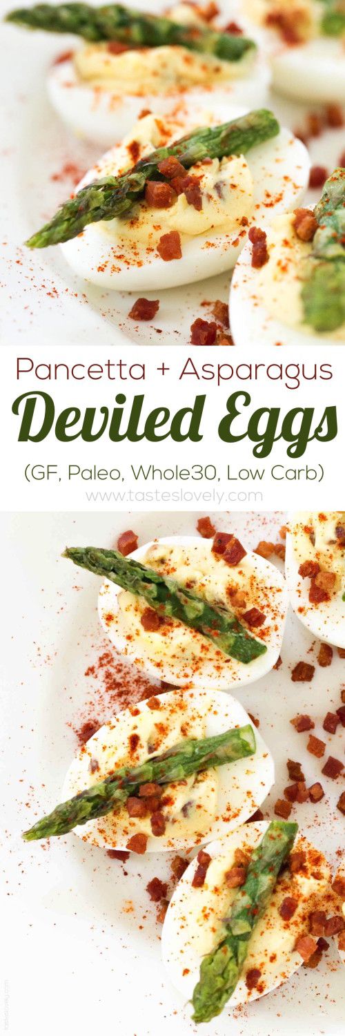 Pancetta and Asparagus Deviled Eggs