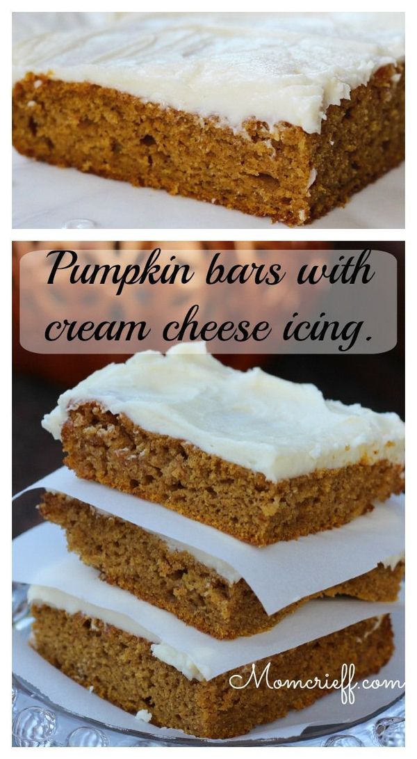 Paul’s Pumpkin Bars (with cream cheese icing – yum