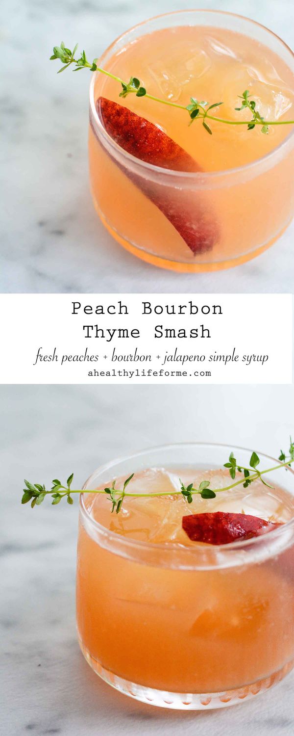 Peach Bourbon Thyme Smash