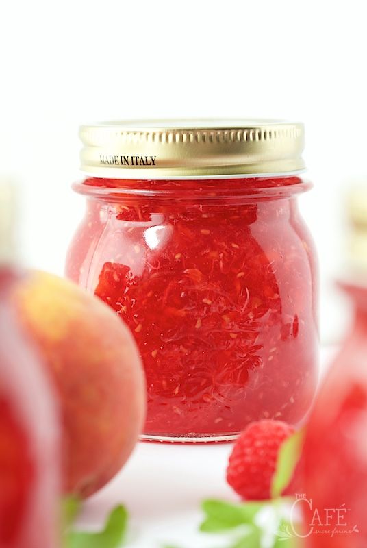 Peach Raspberry Freezer Jam