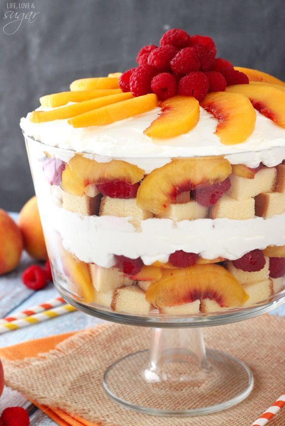 Peach Raspberry Sangria Trifle