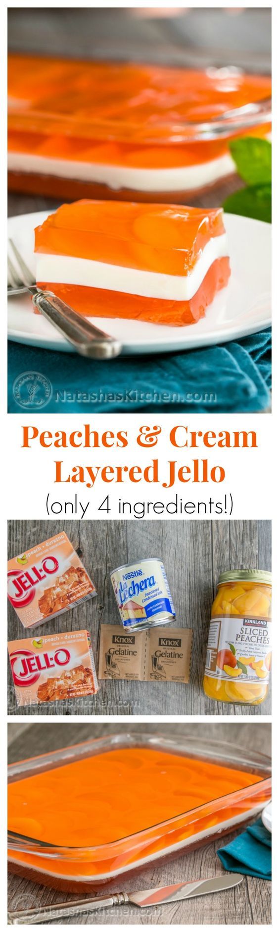 Peaches and Cream Layered Jello Recipe (Video Tutorial