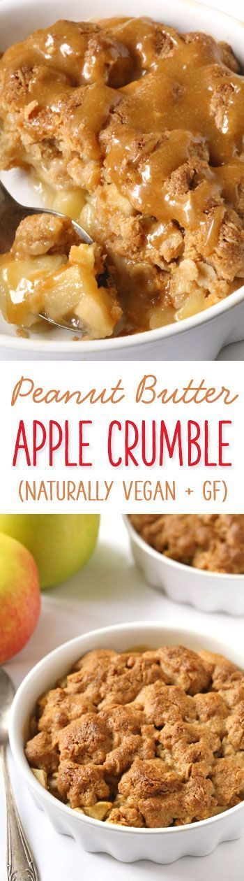 Peanut Butter Apple Crumble (gluten-free, vegan, dairy-free, 100% whole grain