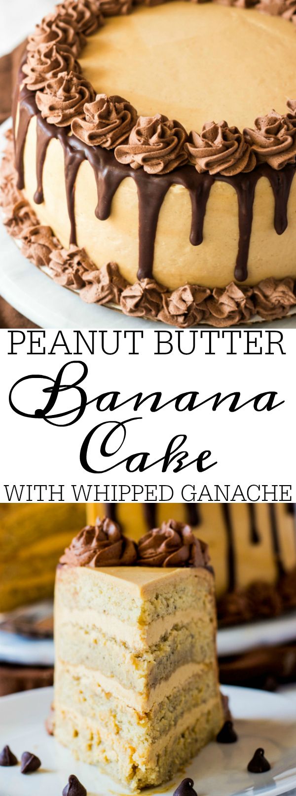 Peanut Butter Banana Cake with Whipped Ganache