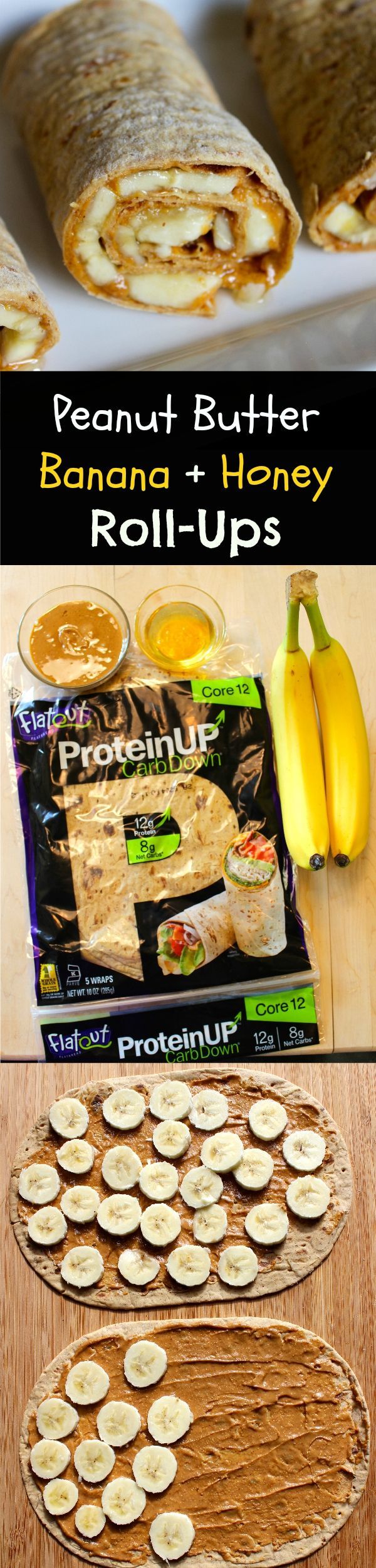 Peanut Butter Banana + Honey Roll Ups