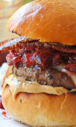 Peanut Butter Burger and Strawberry Relish