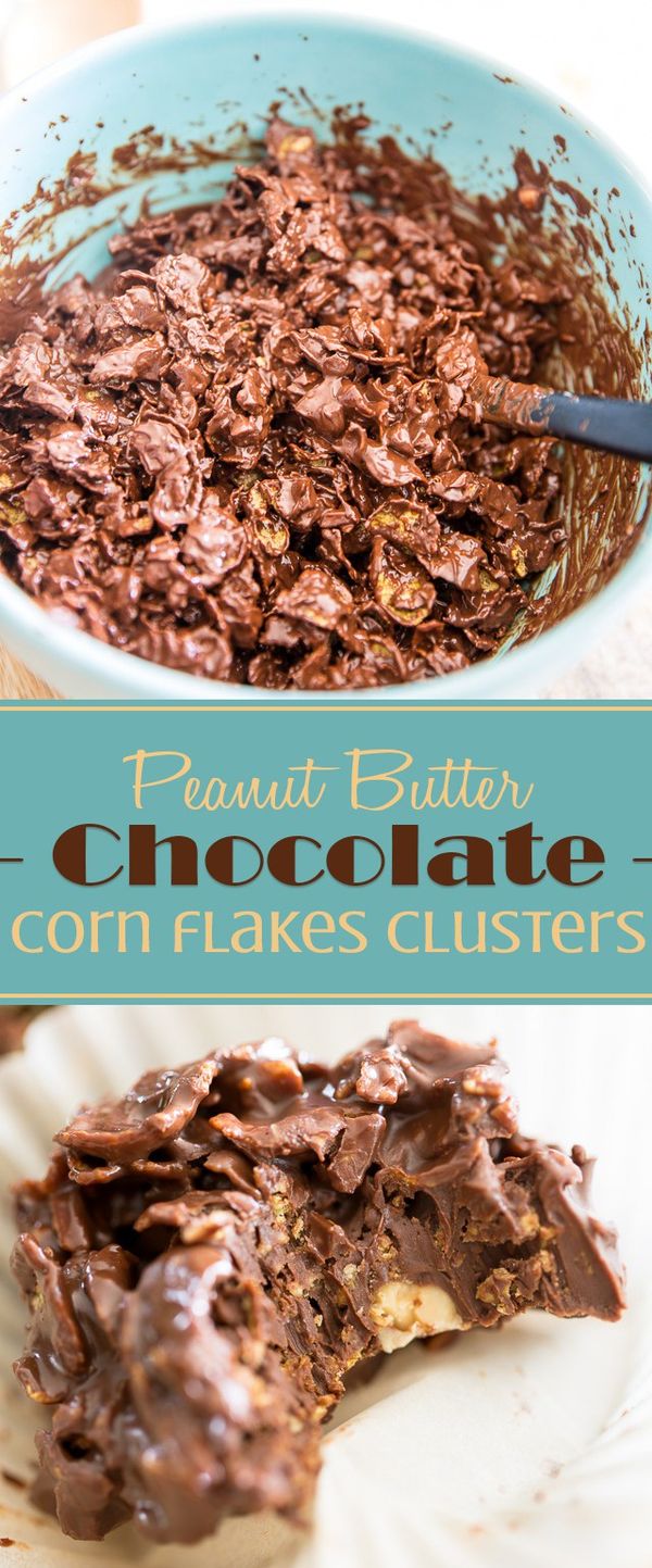 Peanut Butter Chocolate Corn Flakes Clusters