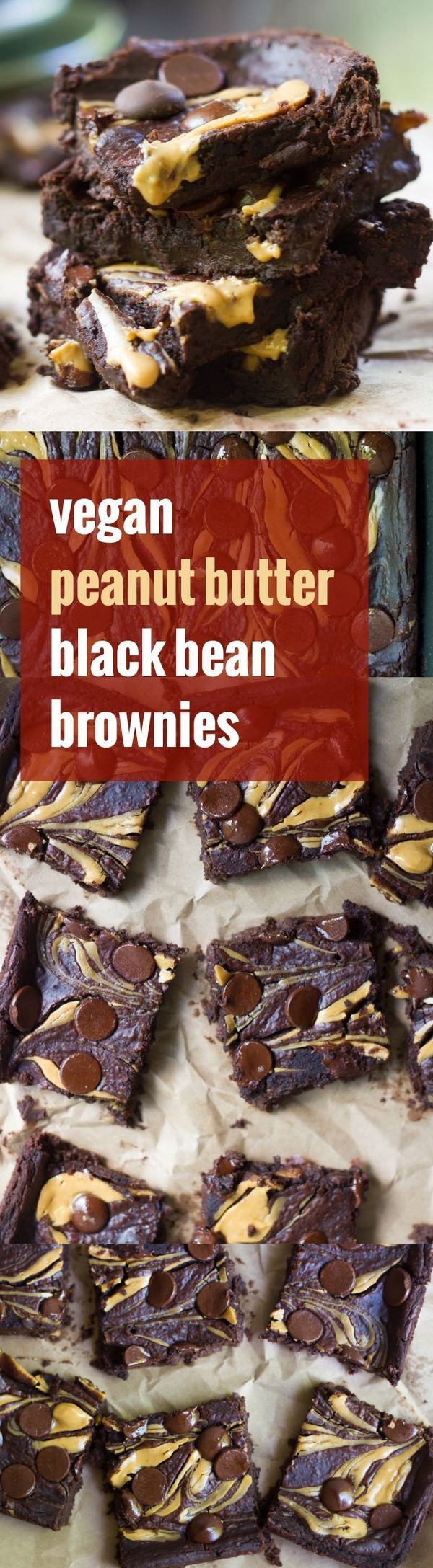 Peanut Butter Swirl Vegan Black Bean Brownies