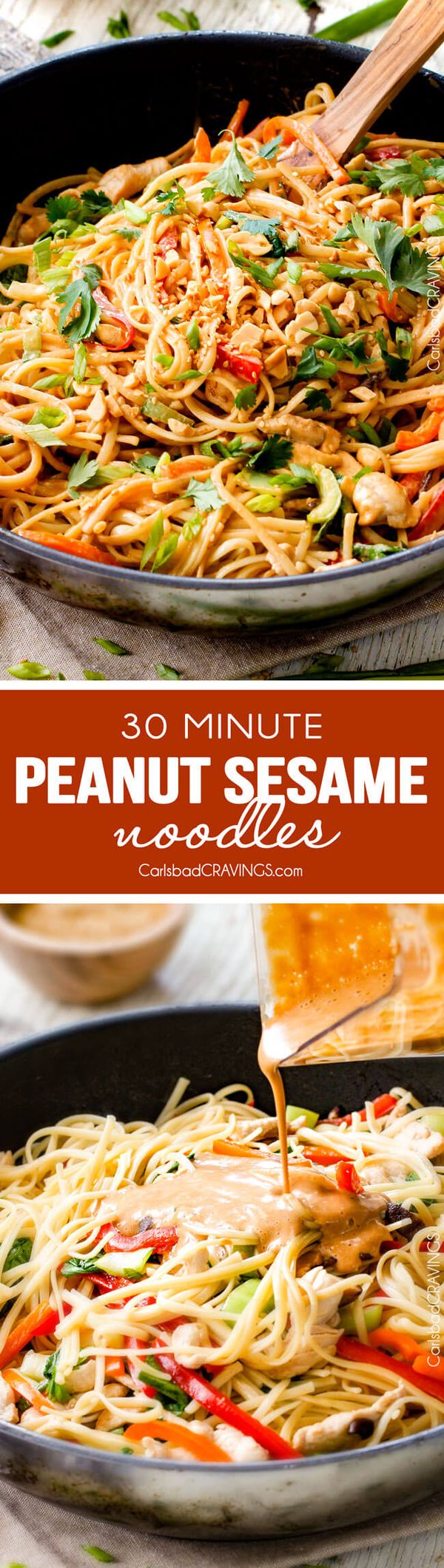 Peanut Sesame Noodles (with Chicken & Veggies